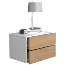 (Matt, Modern/Contemporary) Wooden wall hanging bedside table Usal L 45 cm