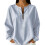 Women's  Half Zip Pullover Casual Long Sleeve-Sky Blue M 1