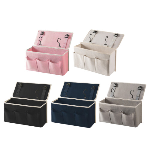 Closet Rod Storage Organizer with Fabric Body and Main-Pink 1