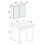 3 pcs. washroom washbasin Badinos SC White 19