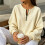 Women's  Half Zip Pullover Casual Long Sleeve-Sky Blue M 4
