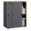 (Chipboard, Black) Office cabinet sliding doors Salia 2-fold B60 1