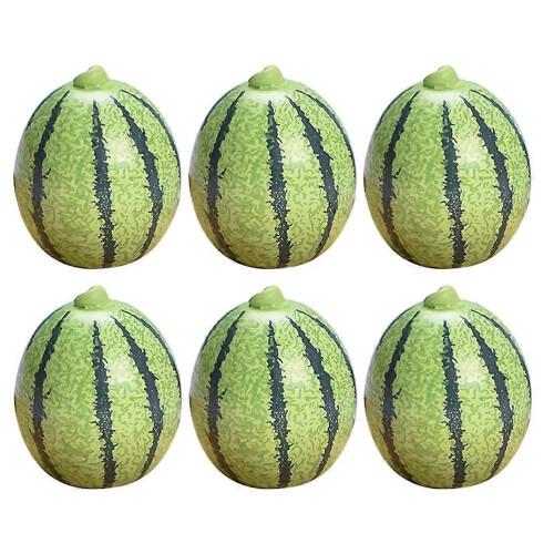 Eease Lot de 6 mini pastèques miniatures, fausses pastèques, mini fruits factices