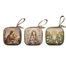 7x7cm Panna Maria Ježíš modlitba růženec sáček náboženské šperky úložná krabička Articulos Religiosos Catolico náh