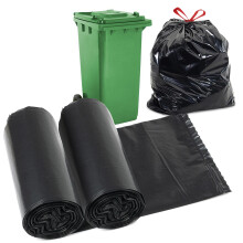 (20 Pack 130L Bin Bags) GEEZY 30L, 130L Black Bin Bags Home Kitchen Refusal Sacks Recyclable Bin Liners