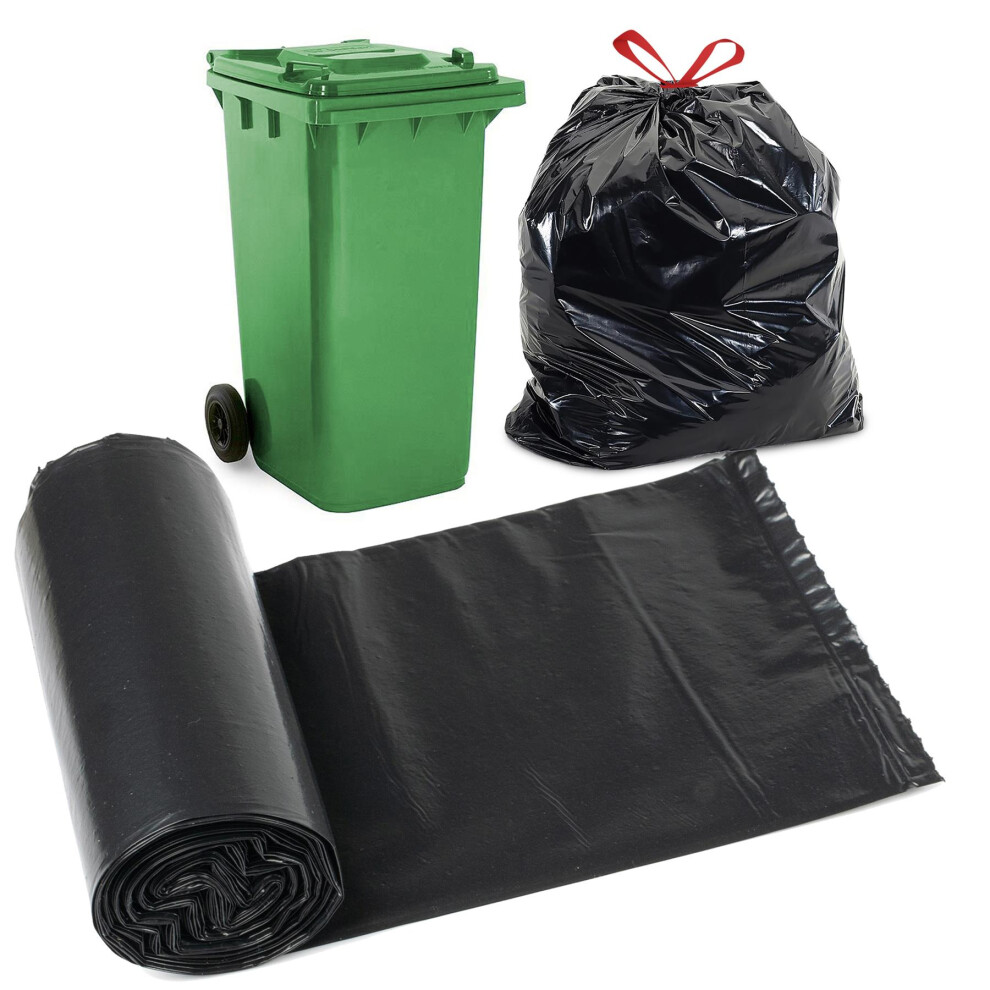 Geezy (10 Pack 130L Bin Bags) 30L, 130L Black Bin Bags Home Kitchen Refusal Sacks Recyclable Bin Liners
