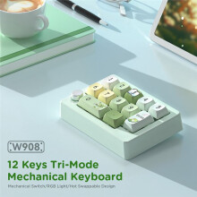 Three-Mode Hot-Swappable Digital Mechanical Keyboard Macro Definition RGB Gaming Mechanical Keypad Knob Hardware Black