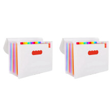 2X File Folders Portable Expanding 12-Pocket File Folder A4 Accordion File Document Organizer for Home Office School