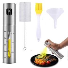 Oliespuit voor het koken, olijfoliespuit, verstuiver voor de airfryer, plantaardige azijn, olie, draagbare mini keukengadgets voor