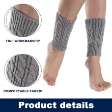 Lot de 3 paires de guêtres courtes chaudes en maille pour femme, motif torsadé, idéales pour l'hiver et l'automne.