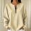 Women's  Half Zip Pullover Casual Long Sleeve-Purple XL 6