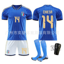 (Matches the image, 26) 2026 World Cup Italy Home Football Jersey Set 18 Varela 14 Chiesa 3 Di Marco