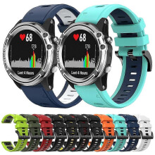 Συμβατό με το δίχρωμο λουράκι σιλικόνης Garmin Quatix 5 Sapphire 22mm για αθλητι