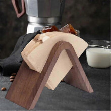 Koffiefilterhouder, houten kegelvormig opbergrek voor koffiepapier, dispenser voor koffiefilterpapier, oranje