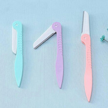 Gezichtshaartrimmer, opvouwbaar dermaplaning scheermes met micro-veiligheidsnet, roestvrijstalen mesjes voor langdurige scherpte, multi