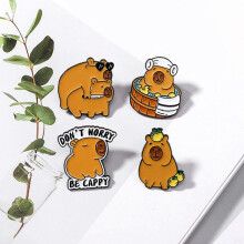Schattige cartoon capybara emaille broche, stijlvolle capybara speld, unieke broche, perfect voor zowel casual als feestelijke gelegenh