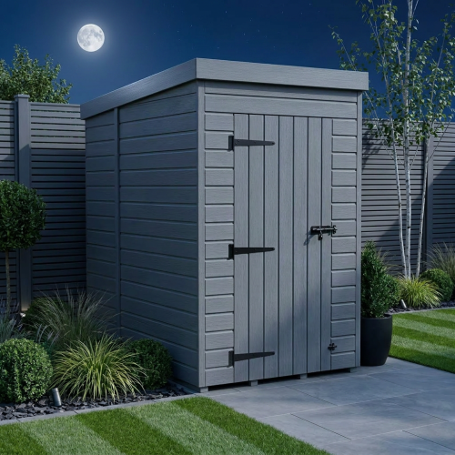 4x7 Pent Composite Shed Tanalised (Single Door, No Windows) 2