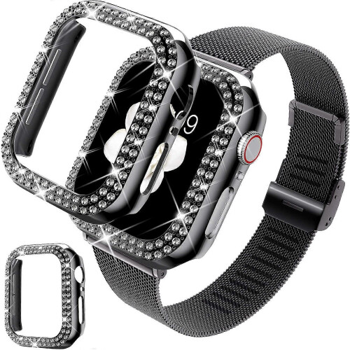 Λουράκια ρολογιών Bling για γυναίκες, αστραφτερό και κομψό μεταλλικό