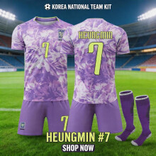 (Matches the image, #16) South Korea Home Football Jersey No.7 Son Heung-min No.19 Lee Kang-in Purple US Canada World Cup