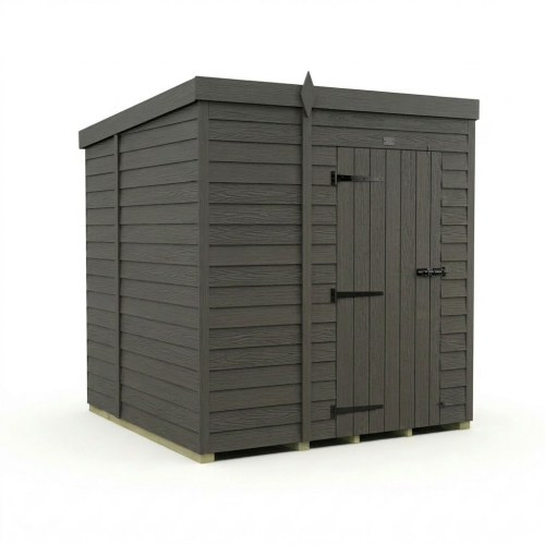 5x7 Pent Composite Shed Tanalised (Single Door, No Windows) 1
