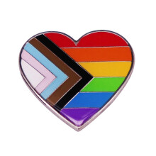 Transgender Flag Lapel Pin Rainbow Heart Brooch Progress Pride Support Badge for Shirt Hat Clothes Jewelry Gifts