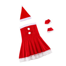 Weihnachtsparty-Kostüm-Kleid-Set für Damen, Cosplay, mit-04