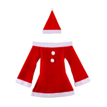 Rotes Weihnachts-Partykleid-Set für Frauen, Cosplay mit-05