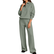 Sweatsuits For Women Set 2 Piece Collared Long-Turquoise XL