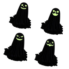 Halloween-Akzentfigur mit grünem Gesichtsdetail,-Kombination 2