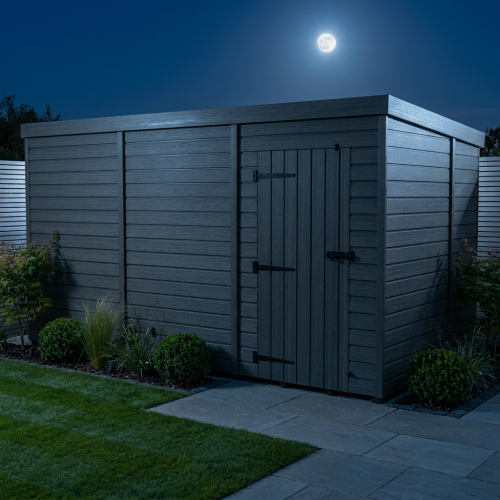 12x7 Pent Composite Shed Tanalised (Single Door, No Windows) 2