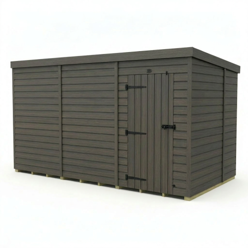 12x7 Pent Composite Shed Tanalised (Single Door, No Windows) 1