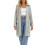 Womens Cable Knit Cardigan Sweaters Oversized Collar-Gray M 1