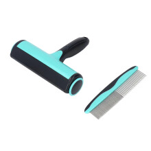 Rolo removedor de pelos de animais com redução de ruído, pega ergonômica, antiderrapante e pente para cães e gatos