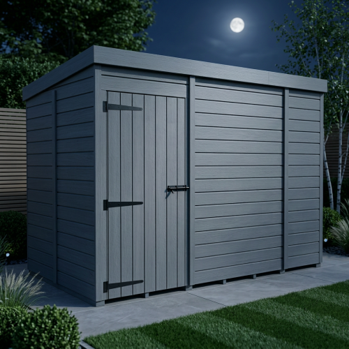 5x9 Pent Composite Shed Tanalised (Single Door, No Windows) 2