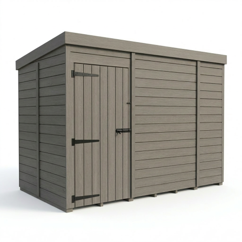 5x9 Pent Composite Shed Tanalised (Single Door, No Windows) 1