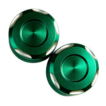 Motorcycle Mounting Hole Cover Pair, 2 ABS Mirror Base-Green