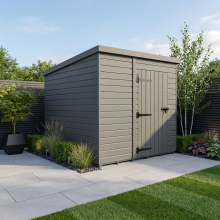 9x9 Pent Composite Shed Tanalised (Single Door, No Windows)
