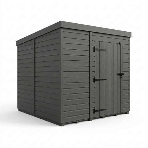 9x9 Pent Composite Shed Tanalised (Single Door, No Windows) 1