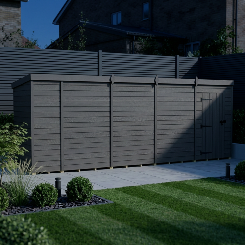18x4 Pent Composite Shed Tanalised (Single Door, No Windows) 2