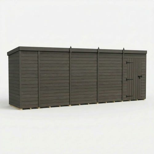 18x4 Pent Composite Shed Tanalised (Single Door, No Windows) 1