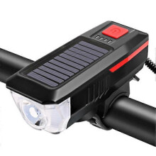 Lampă solară cu LED pentru biciclete, reîncărcabilă prin USB, 2000 mAh, lanternă pentru biciclete, accesorii pentru