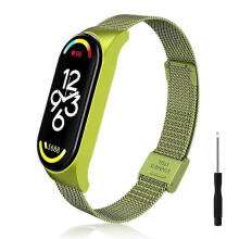 Ersättningsarmband kompatibla med Xiaomi Band 7 metallremmar vattentäta rostfria stålremmar enkla att installera med ver
