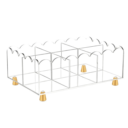 Sectioned Tea Bag Storage Case in Clear Acrylic for Counters