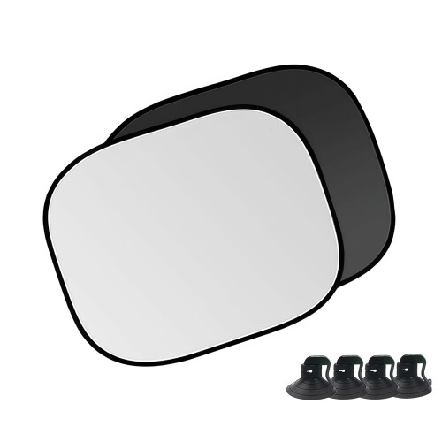 Auto Side Window Privacy Cover Pair with Suction Cups, Foldable