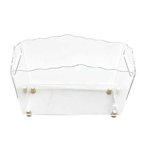 Acrylic Paper Storage Rack, Clear Magazine-Model A has handle h
