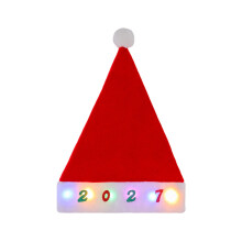 Weihnachts-Partyhut aus rotem Stoff mit LED-Lichtern für-01