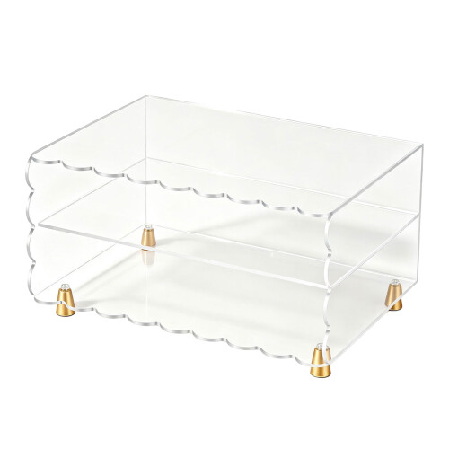 Home Office Paper Storage Rack, Clear Acrylic Desktop File Tray
