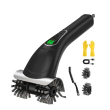 Rechargeable Cooking Rack Brush Electric Handheld Tool-Black