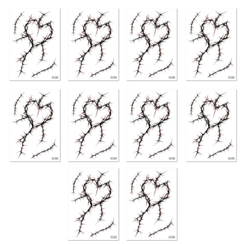 Water Transfer Halloween Body Art Decals, 10 Sheet-006
