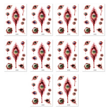 Kostuummake-up Body Art-stickers, 10-vel Halloween Water-015